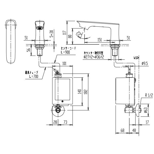 LIXIL LIXIL・INAX 自動水栓 AM-330C オートマージュGX 単水栓 LIXIL LIXIL・INAX 自動水栓 AM-330C オートマージュGX 単水栓