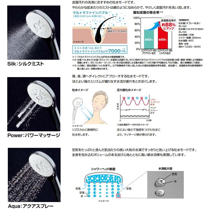 エコアクアスイッチシャワーSPA付サーモスタットシャワーバス水栓