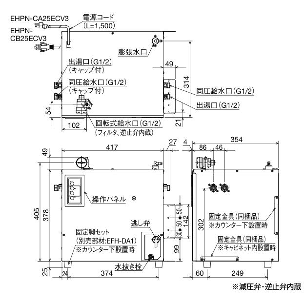 LIXIL（リクシル） EHPN-CA25ECV3 パブリック向け電気温水器 ゆプラス