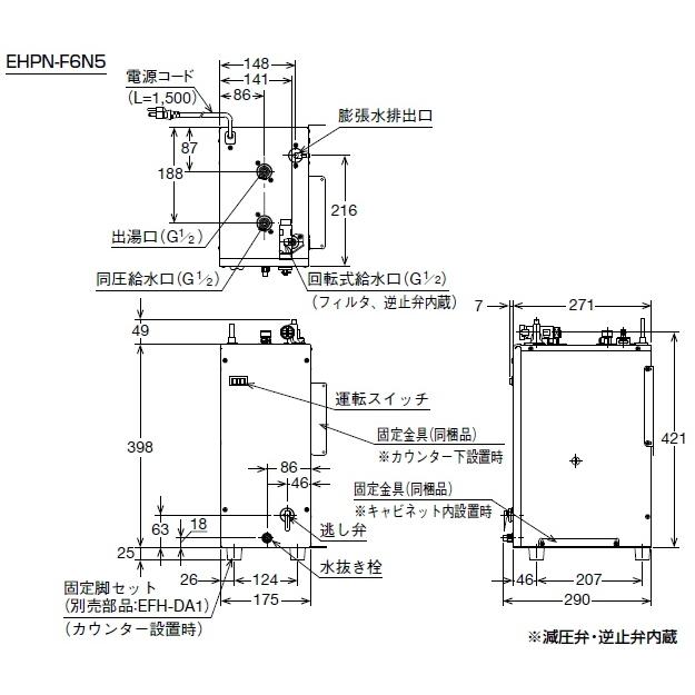 LIXIL LIXIL・INAX 電気温水器 ゆプラス タンク容量6リットル LIXIL LIXIL・INAX 電気温水器 ゆプラス タンク容量6リットル
