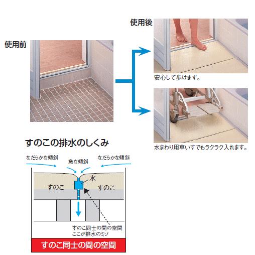 TOTO 浴室の段差解消 設置簡単 浴室すのこ カラリ床 サイズ