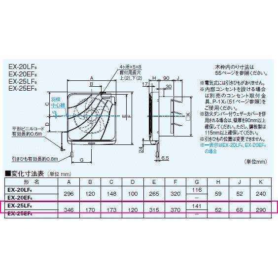 送料無料　三菱　台所用換気扇　ワンタッチフィルタータイプ　羽根径25cm　EX-25LF6｜suisuimart｜02