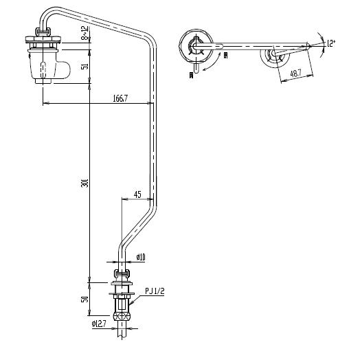 LIXIL・INAX　リクシル・イナックス　手洗器用水栓金具　LF-75L　（TSF-20・TSF-21系・AWL-75系用水栓）　｜suisuimart｜02