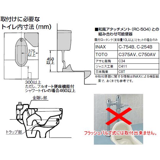 和風便器から洋風便器にカンタン変身！LIXIL・INAX　和風アタッチメント　RC-504｜suisuimart｜03