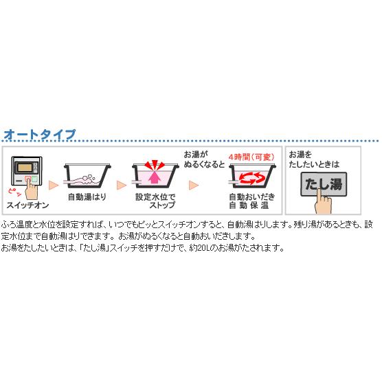 RFS-E2008SA(B)　リンナイ　エコジョーズ　ガスふろ給湯器　浴槽隣接設置タイプ　20号　オート　MBC-240V(A)　リモコンセット付の画像