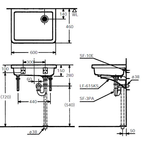 LIXIL バック無小形陶器製流し LIXIL・INAX(リクシル LIXIL バック無小形陶器製流し LIXIL・INAX(リクシル