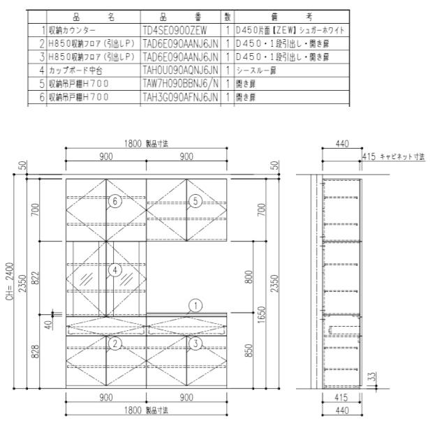 シエラ リクシル システムキッチン シエラS キッチン収納 間口 シエラ リクシル システムキッチン シエラS キッチン収納 間口