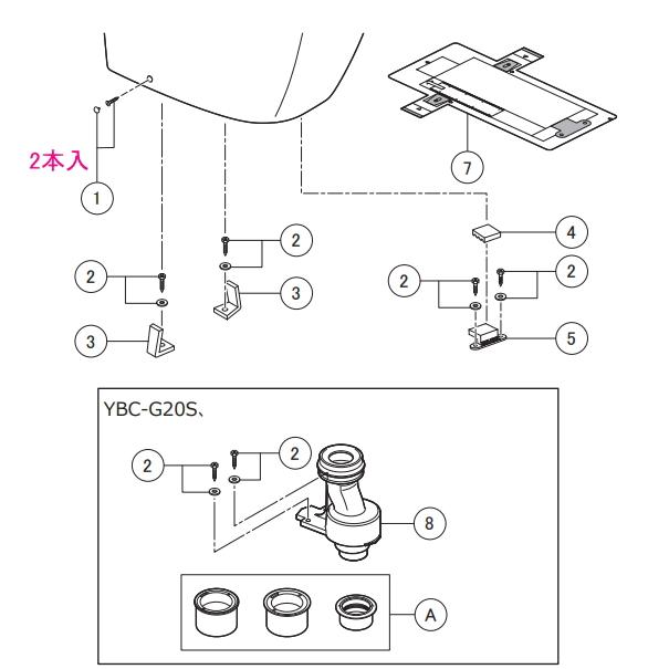 LIXIL LIXIL・INAX リクシル・イナックス 便器 YBC-G20S用パーツ LIXIL LIXIL・INAX リクシル・イナックス 便器 YBC-G20S用パーツ