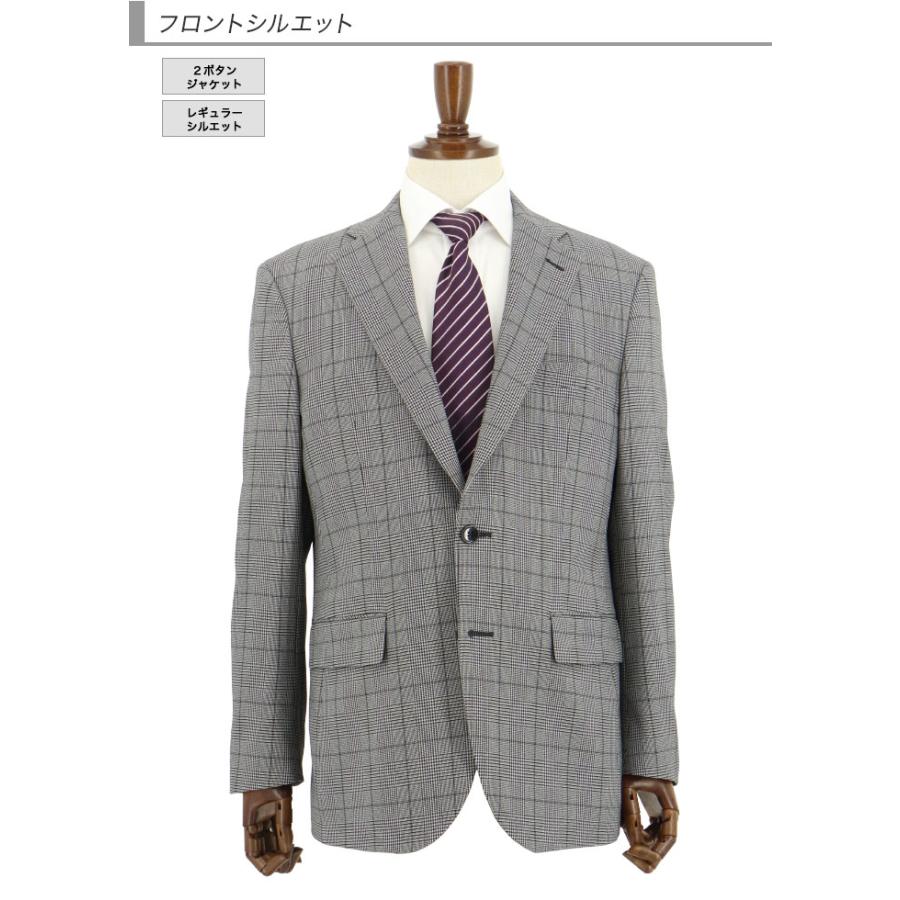 ジャケット メンズ ビジネス テーラード グレー グレンチェック 2024 秋冬 2G7C02-33 ジャケット メンズ ビジネス テーラード グレー グレンチェック 2024 秋冬 2G7C02-33