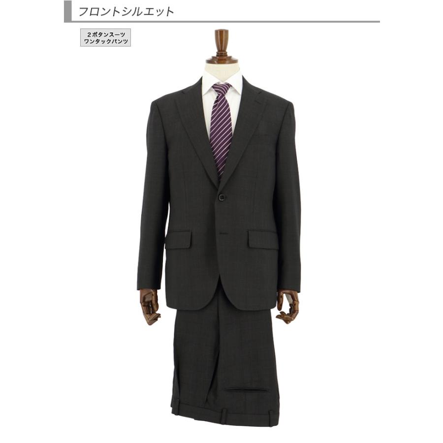 スーツ メンズ ビジネス 濃グレー グレンチェック チェック ストレッチ 