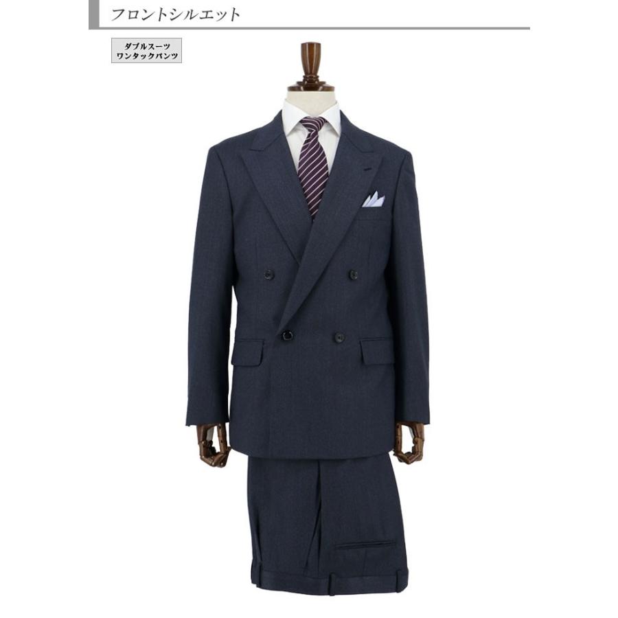 爆買 ダブルスーツ メンズ ビジネス ブルー杢 無地 カルゼ 秋冬 2J9C32