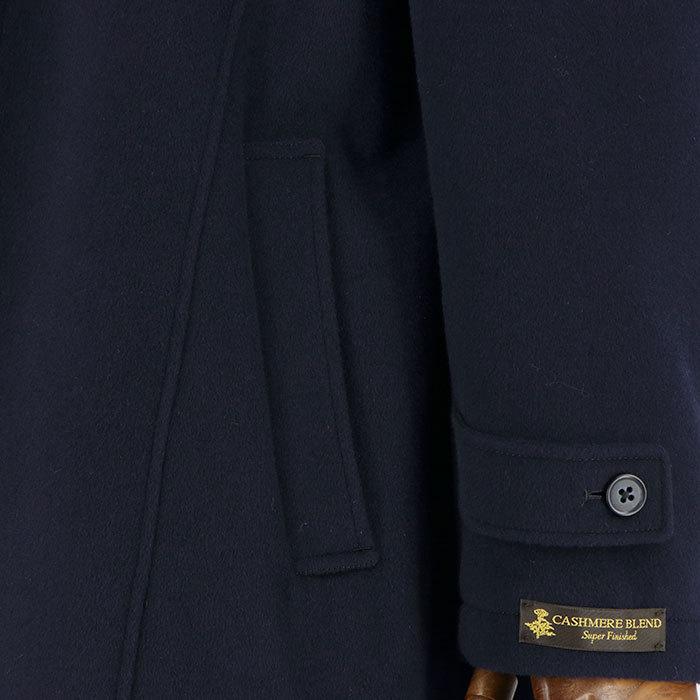 コート スリム Y体・A体 ダブルスタンドカラー カシミヤ混 紺 35Y076 