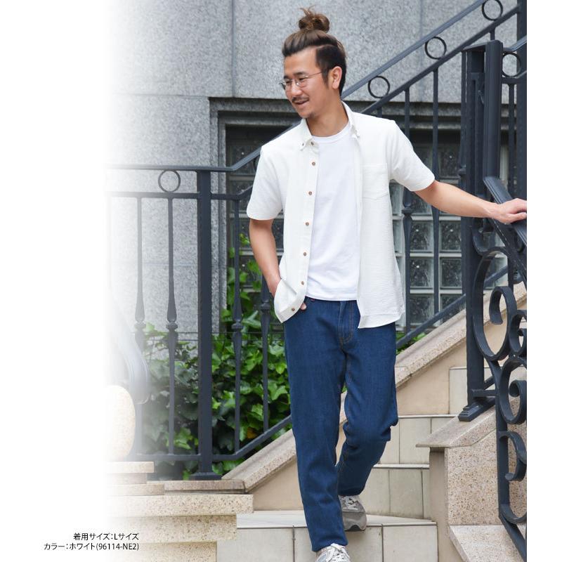 シアサッカーシャツ メンズ プルオーバー 前開き 半袖 夏 カジュアル シンプル ホワイト グレー ブルー ネイビー ストライプ 消臭テープ スーツスタイルmarutomi 通販 Paypayモール