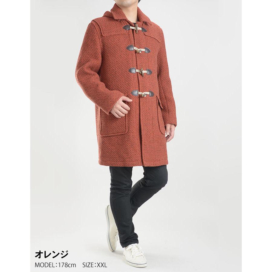 ダッフルコート フード付コート メンズ アウター コート ウール混 2WAY duffle coat カジュアル ニーレングス 丈夫 オシャレ お洒落 あたたかい｜suit-style｜14