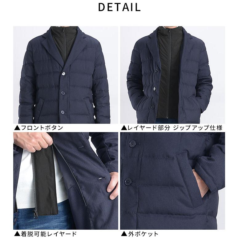 スーツスタイルMARUTOMI ダウンコート 撥水加工 軽量 防寒 フェイク