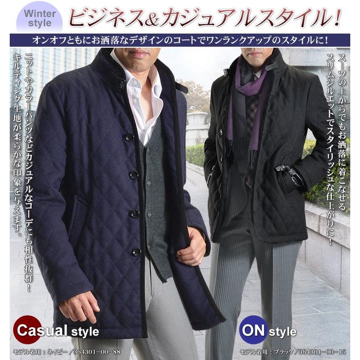 キルティングコート スタンドカラー メンズ ビジネス カジュアル パイピング ホップサックキルト Cb90 スーツスタイルmarutomi 通販 Yahoo ショッピング