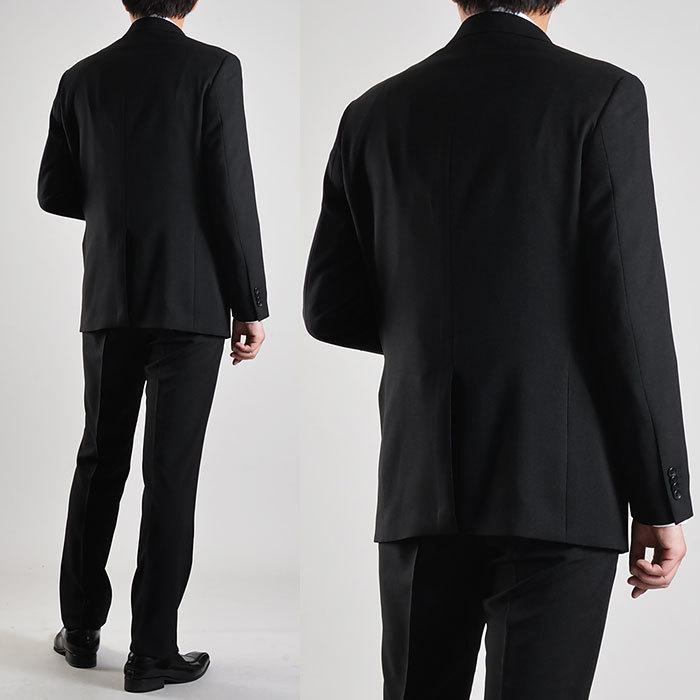 礼服 メンズ 喪服 即日出荷 フォーマルスーツ 洗える セレモニースーツ シングル アジャスター付 洗濯機 冠婚葬祭 大きいサイズ E体 ブラック 黒 | スーツスタイルMARUTOMI | 14