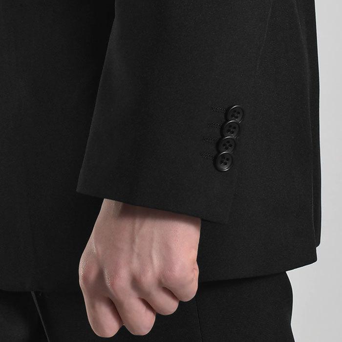 礼服 メンズ 喪服 即日出荷 フォーマルスーツ 洗える セレモニースーツ シングル アジャスター付 洗濯機 冠婚葬祭 大きいサイズ E体 ブラック 黒 | スーツスタイルMARUTOMI | 18
