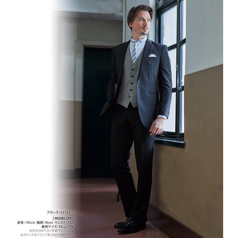 ✴︎オーダー・フォーマル用・シングルブラックスーツ・シルバーステッチ・裏地赤✴︎ スーツスタイルMARUTOMI メンズ 礼服 フォーマルスーツ 2ツ釦