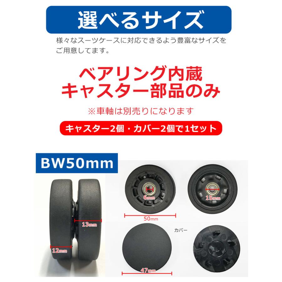 スーツケース 交換用 ベアリング内蔵ダブルキャスター部品 単品
