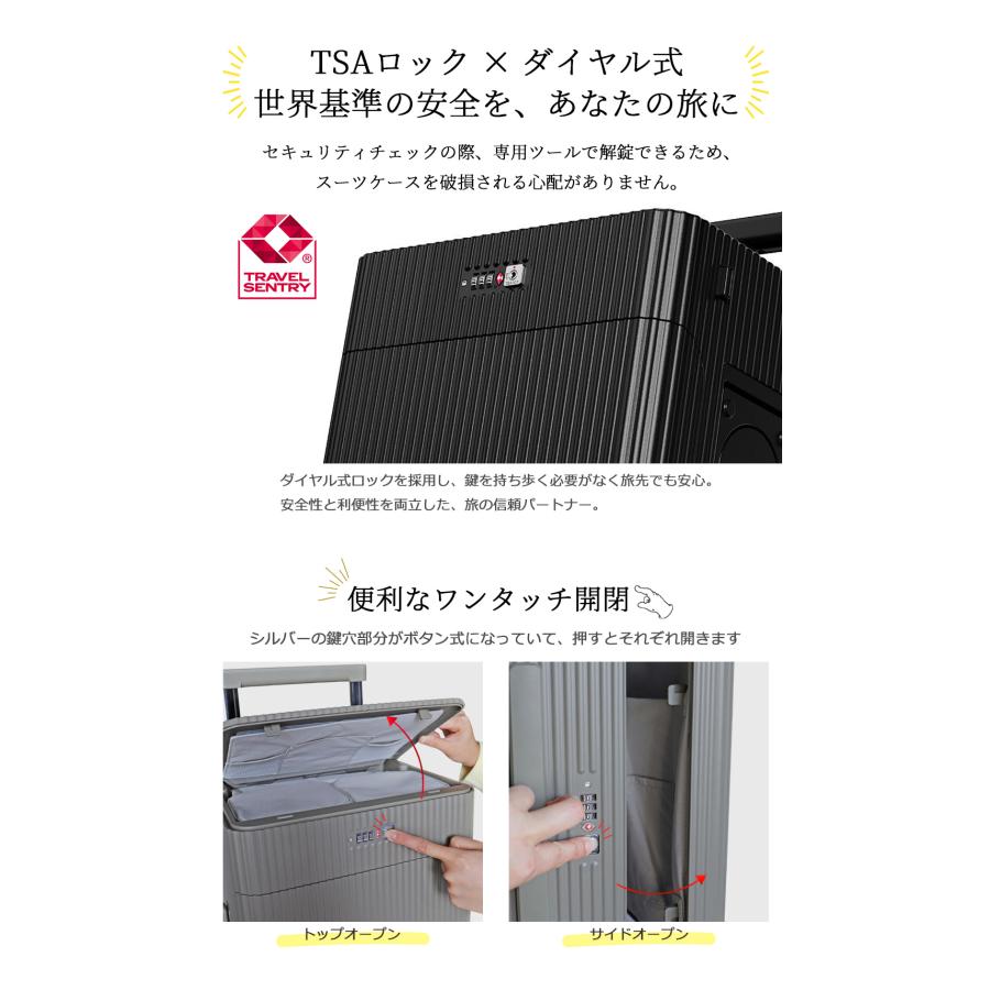 多機能 トップオープン スーツケース キャリーケース 小型 Sサイズ PO