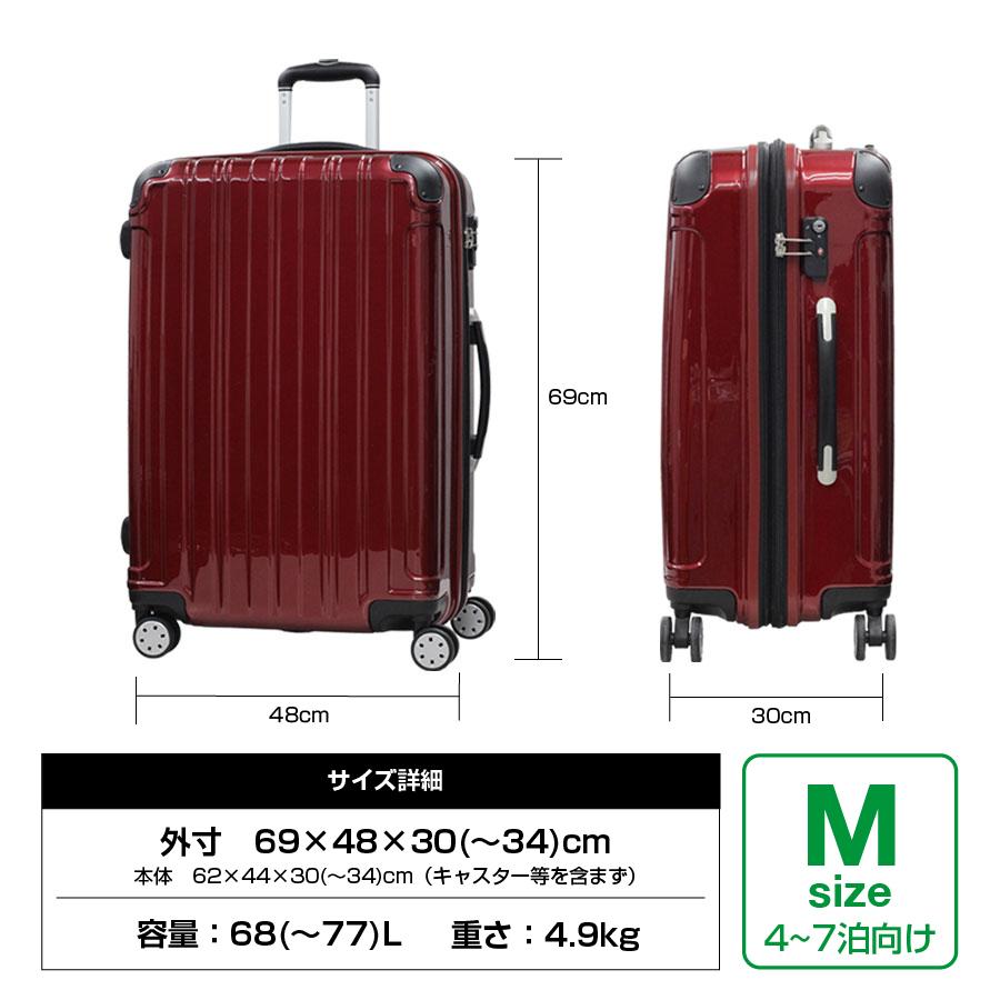 キャリーバッグ スーツケース ジッパー 軽量 Mサイズ 大型ダブル キャリーバッグ スーツケース ジッパー 軽量 Mサイズ 大型ダブル