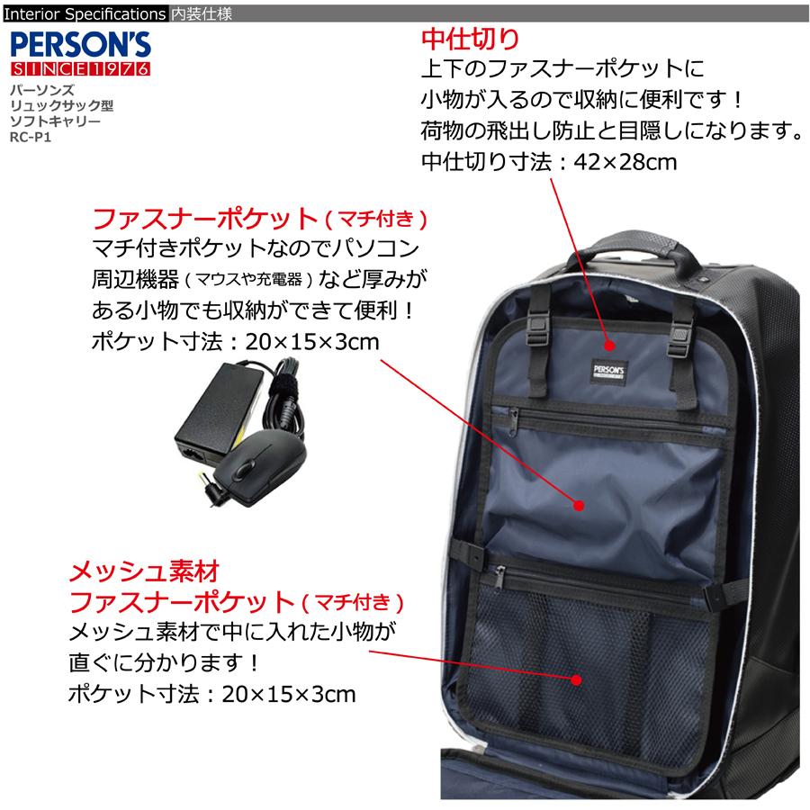 PERSON'S（パーソンズ） リュックサック型キャリーケース Sサイズ RC