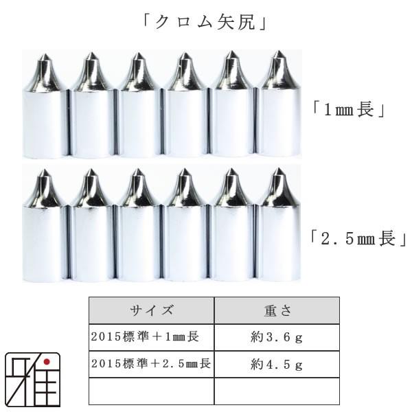 弓道 矢 近的矢尻 6個組 ジュラ矢用 クロム矢尻2015 標準＋1mm長 標準
