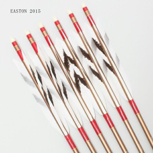 EASTON2014 ターキー ジュラ矢 100cm 6本　　弓道　弓具 弓道 ジュラ矢 ターキー手描染羽 2015茶|6本組|矧糸:赤系|翠山弓具店