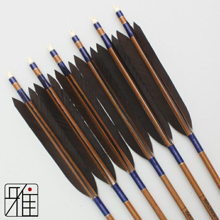 弓道 矢 6本セット 全長(約)：103.5㎝ EASTON/イーストン XX75 2015 専用ケース付き 札幌市 東区 弓道 イーストン カーボン矢 黒手羽 7620|6本組|矧糸:青系|翠山弓具店