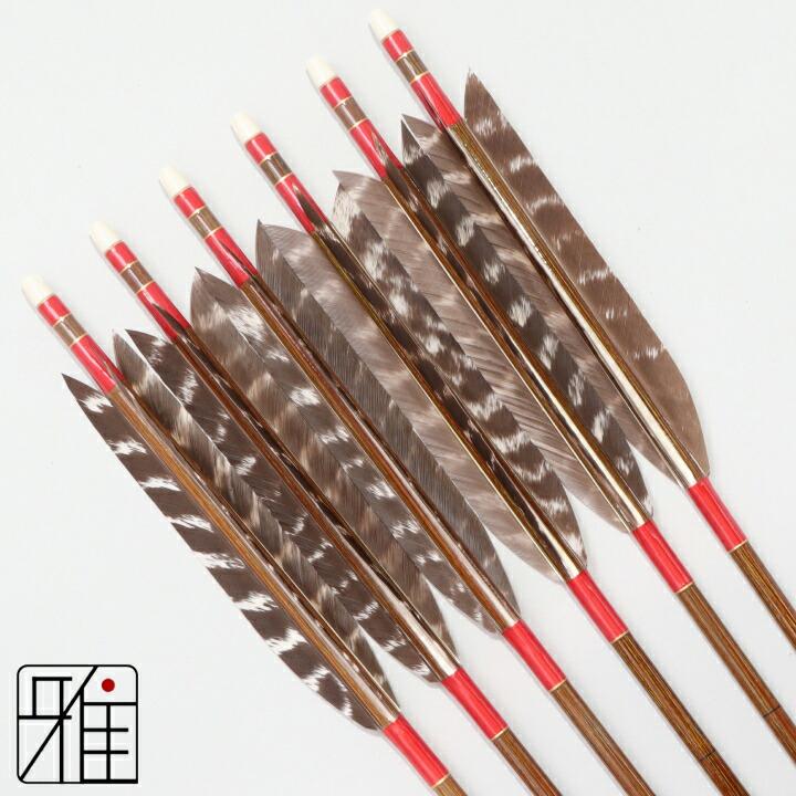 弓道 イーストン カーボン矢 ターキートラ斑 7620|6本組|矧糸:赤系|翠