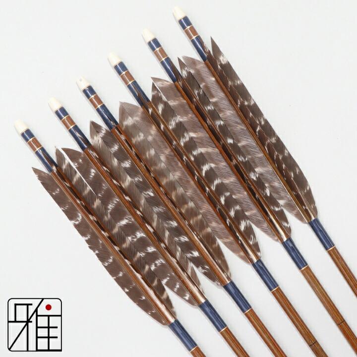 弓道 イーストン カーボン矢 ターキートラ斑 7620|6本組|矧糸:青系|翠