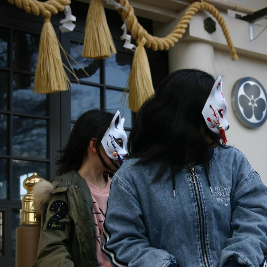 お面 ハロウィン 仮装 コスチューム 鬼滅風 狐の半面 コスプレ お面 ハロウィン 仮装 コスチューム 鬼滅風 狐の半面 コスプレ