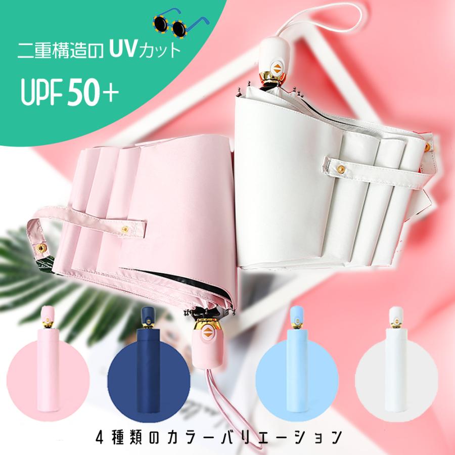 折りたたみ傘 日傘 完全遮光 自動開閉 晴雨兼用 ボタン式 UV
