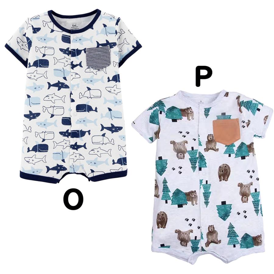 ベビー服 男の子 ロンパース 前開きロンパース カバーオール キッズ服 子供服 新生児 赤ちゃん 幼児 ベビー 半袖 コットン 前開き 可愛い かわいい 通園 Carompersboy ベビーとママのすきやんはうす 通販 Yahoo ショッピング