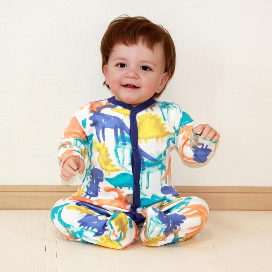 ベビー 足つき 長袖 カバーオール ロンパース ジャンプスーツ スリープ