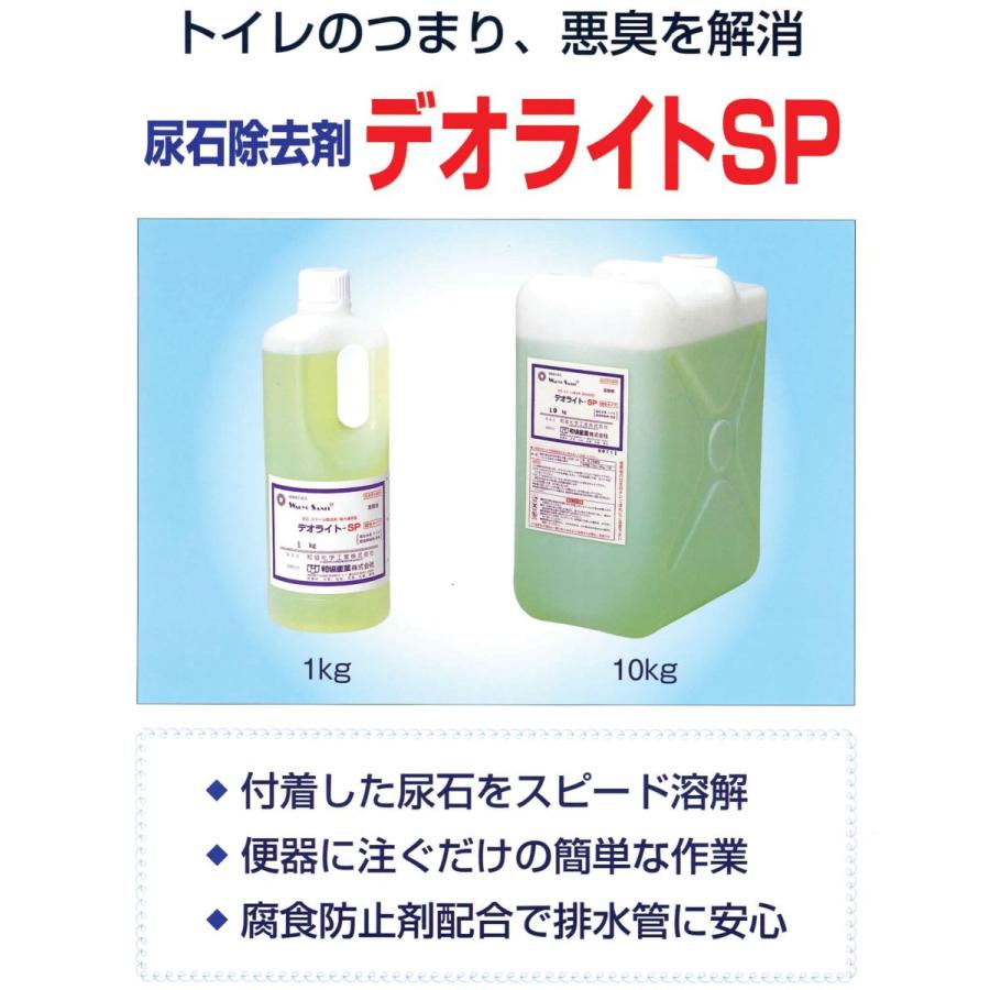 尿石除去剤 男子トイレ デオライトSP 1kg 小便器 業務用 強力 詰まり除去 劇物 書類事前郵送｜sukkiri-kirei｜02