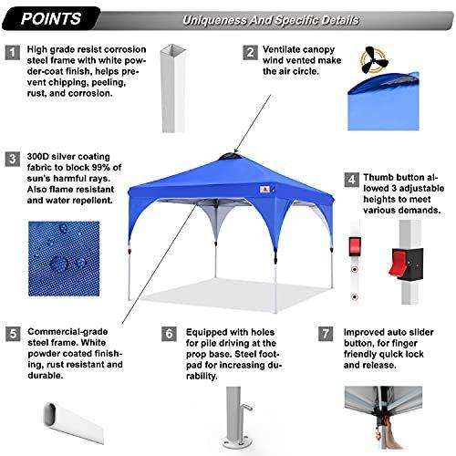 お値下げ ABCCANOPY タープテント ワンタッチ 3段階調節 ベンチレーション 天井 2m/2.5m/3m アウトドア 簡単 大型 タープ テン 【1896887404】(11625円)