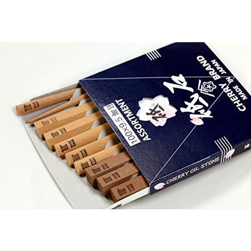 在庫あり 即出荷可 10本入 100x9 5 細目 油砥石 アソート 砥石 チェリー 大和製砥所 4種 100x9 菱形 楕円 角 その他砥石 Garces Org