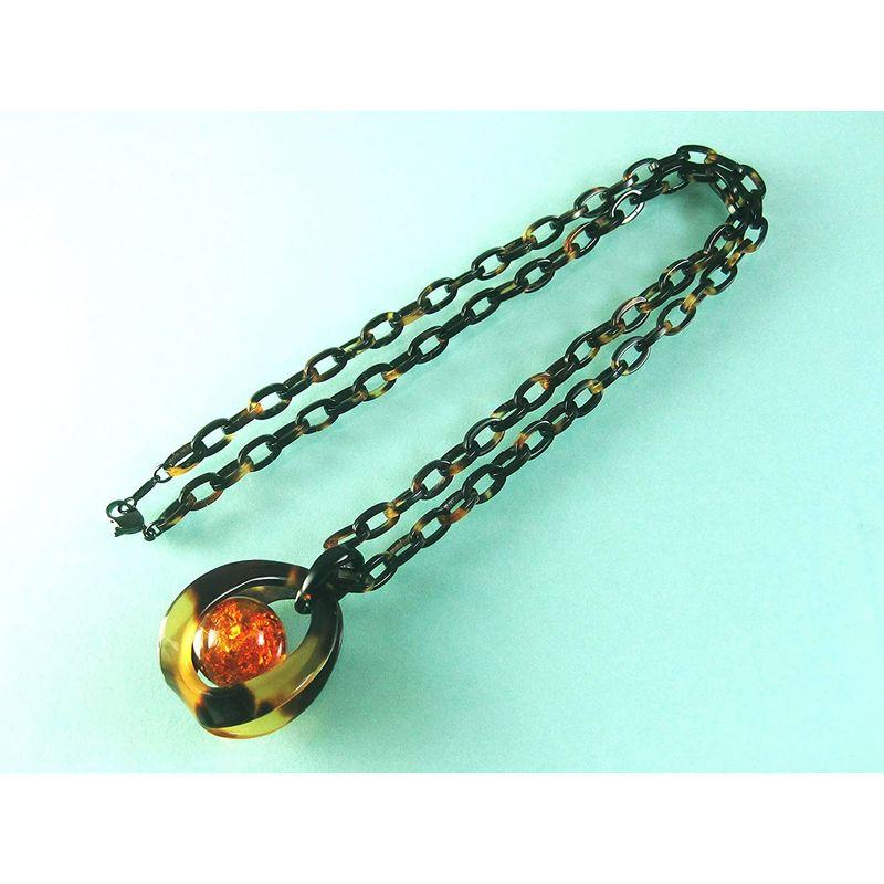 あすつく】 健やか やさしさ店本べっ甲 琥珀 籠型 ペンダントトップ 本