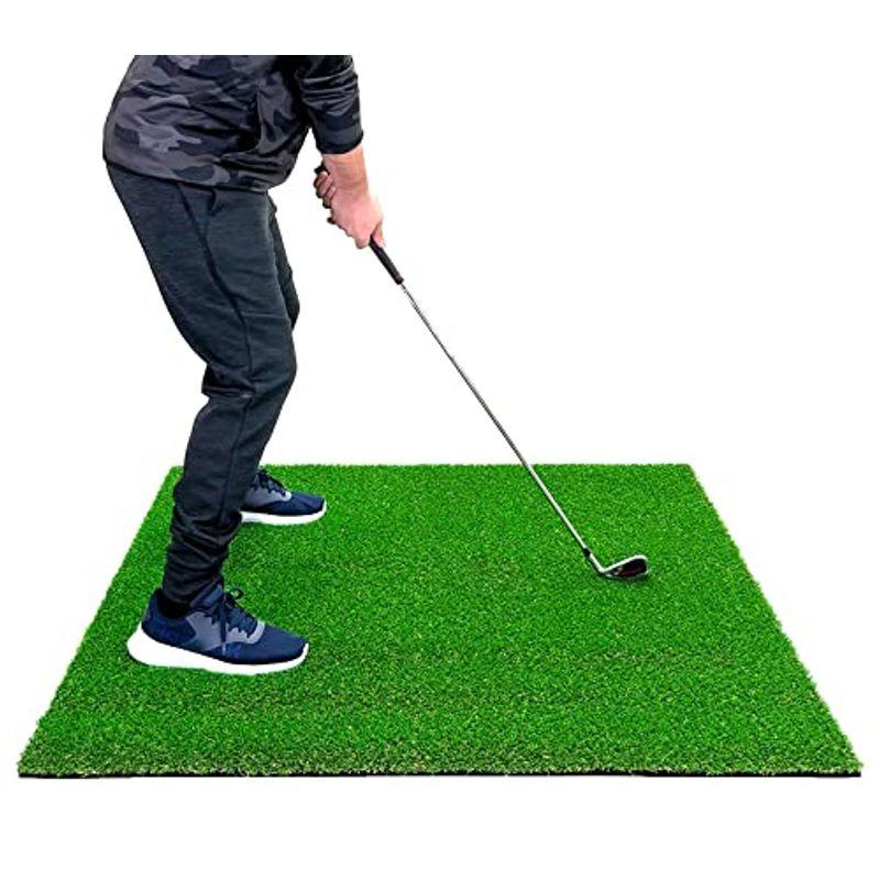 GolfStyle ゴルフマット 20mm ラフ芝 ゴルフ 練習 マット 120×120cm