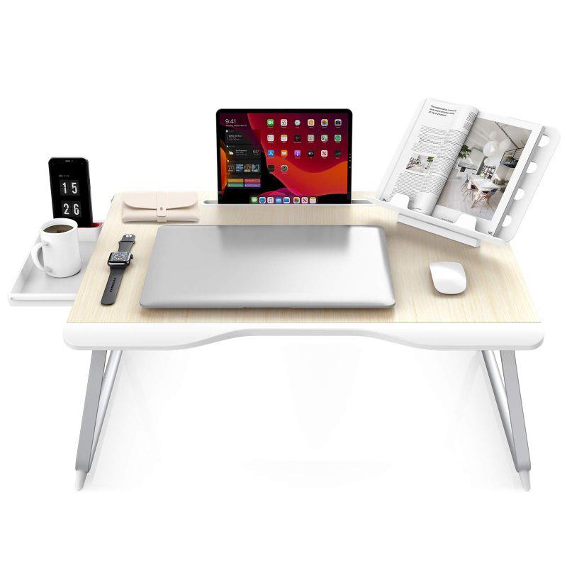 SAIJI ラップデスク 折りたたみテーブル ベッドテーブル ノートパソコンデスク ミニテーブル ちゃぶ台 机 ローテーブル 腕 保護 多機