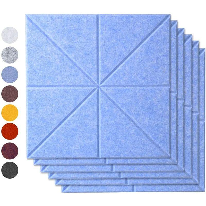 AutoGo 吸音材 壁 吸音ボード 防音材 30cm×30cm×0.9cm魔法両面テープ付き パターン・カラー・枚数選択可ハナビ・ブルー・ - 4