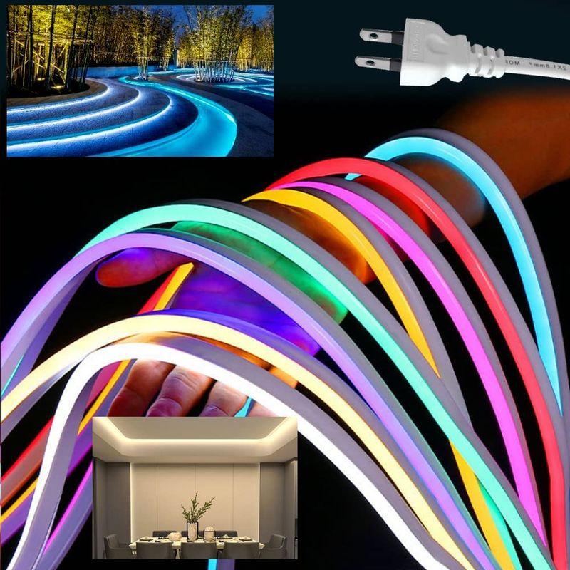 SPAHER　100V　LEDテープライト　LEDネオンライト　配線不要　IP65防水　高輝度　M　間接照明　120SMD　プラグアンドプレ
