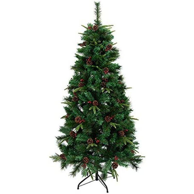 クリスマスツリー スリム 210cm 北欧 おしゃれ 松ぼっくり ベリー付き ヌードツリー リアルなもみの木 飾り - 4