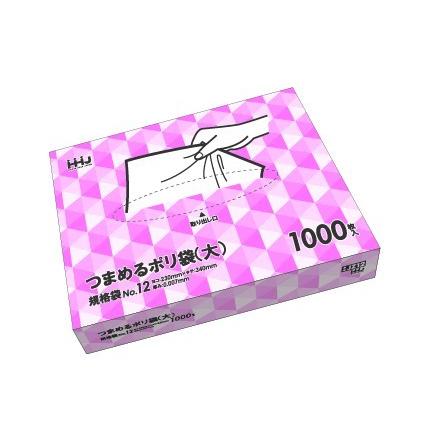 【3箱以上送料無料】1枚1.00円 (計 12000枚/箱 (1000枚/内箱×12)) 半透明 ポリ袋 規格袋 12号 0.007mm厚 食品検査適合 ボックスティッシュタイプ JZ12 HHJ