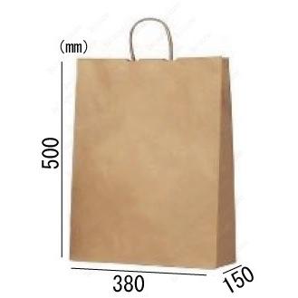 【5箱以上貨物輸送無料】1枚55.36円 (計 200枚/箱 (50枚/外袋×4)) 未晒/赤銅色/無地 丸紐 紙袋/手提げ袋 HA-1 38×15×50糎 お役目用まとめ買い