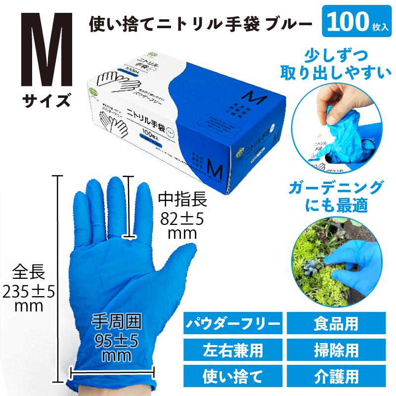 ニトリル手袋 Mサイズ 2000枚(100枚入20箱) ニトリル手袋 100枚×