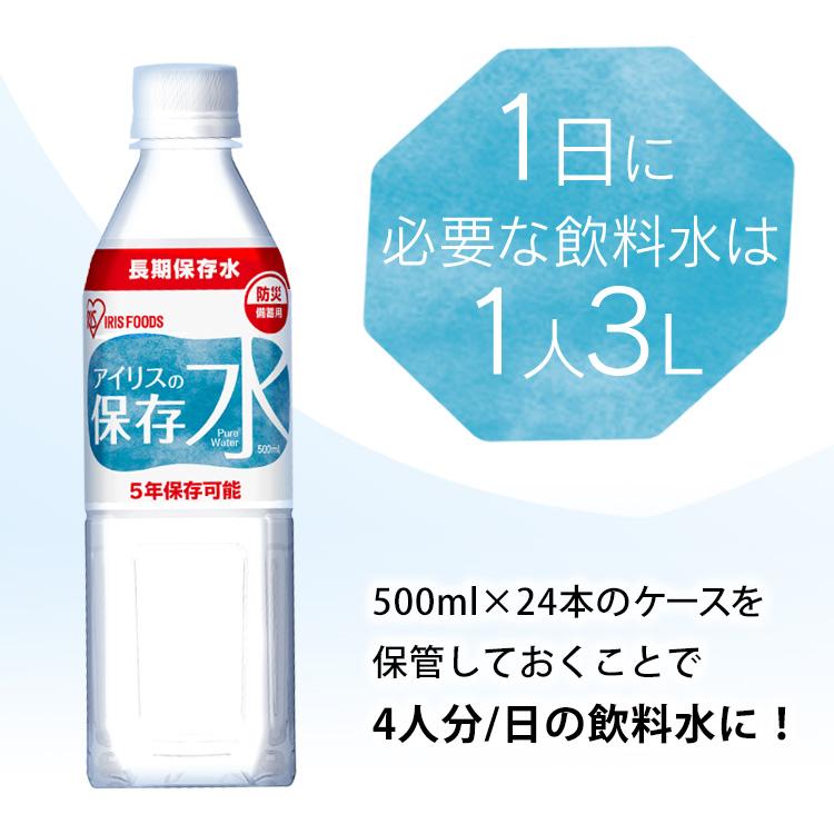 IRIS OHYAMA（アイリスオーヤマ） 保存水 500ml 24本 長期保存水 軟水