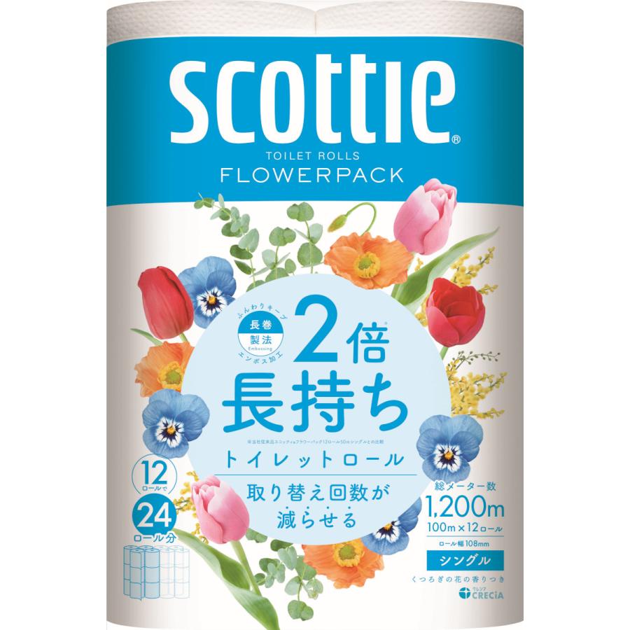日本製紙クレシア トイレットペーパー シングル 2倍 48ロール 12ロール